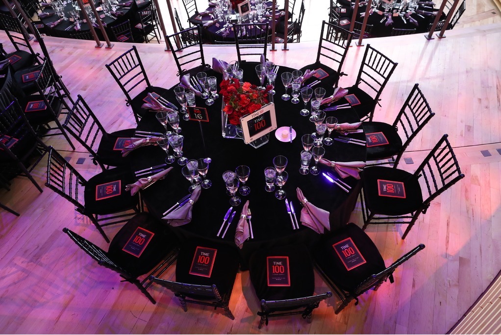 TIME100 Gala Signage: programs and table numbers.